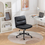 ZNTS Bizerte Adjustable Swivel Criss-Cross Chair, Wide Seat/ Office Chair /Vanity Chair, Black T2574P181617