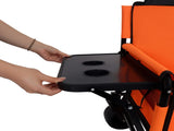 3-in-1 Convertible Folding Wagon Cart with Bench Seat & Rear-Mounted Folding Tabletop - 500lbs W2932P320639