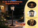 5.4 FT Christmas Street Lamp with Snowfall, Music & Warm Light, Detachable Lantern Head, Waterproof 35036998