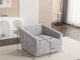 Nice Modern Upholstered Barrel Armchair, 360&deg Swivel T2574P205965