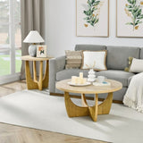 25" Round End Table, Wooden Side Table, Night Stand for Bedroom, Living Room ,Reception Room W1801P195684