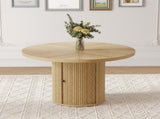 47.2-inch round wooden-style dining table with double-layer storage design and Roman column shape 48313639