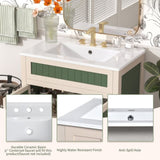 30'' Bathroom Vanity with Ceramic Sink Combo Set, Solid Wood Frame Modern Bathroom Storage N710P194128Z