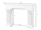 43.3" W x 42.8" H White Electric Fireplace for Ambient Heating, Freestanding 01613921