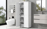 Storage Cabinet with Two Doors for Bathroom, Office, Adjustable Shelf, MDF Board, White WF323346AAK