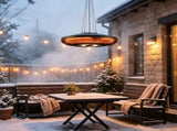 750W 1500W Dual Power Hanging Patio Heater with LED Black 94734824