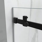 56-60"W76"H Frameless Shower Door,6mm SGCC Tempered GlassProtective,Matte Black,Stainless Steel T3736P347126
