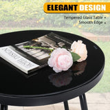 3-Piece Patio Bistro Set, Outdoor Furniture Set with 2 Stackable Patio Dining Chairs and Glass 31111029