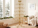 6ft Gold Iron Christmas Tree with Bow on Top, PVC Christmas Tree 46546084