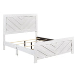 Contemporary White Finish Queen Size Panel Bed Wooden Bedroom Furniture 1pc, Bed in a Box B011P250483