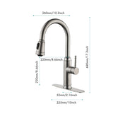 ZNTS Single Handle High Arc Pull Out Kitchen Faucet,Single Level Stainless Steel Kitchen Sink Faucets 82522326