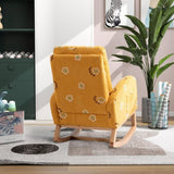 26.8"W Modern Rocking Chair for Nursery, Mid Century Accent Rocker Armchair With Side Pocket, W129848072