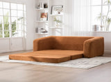 71" 2-in-1 Pull Out Foldable Loveseat Sofa Bed with Armrest & Backrest Pillows, Convertible Chenille W3118P388900