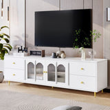 U-Can 70.9'' Modern TV Stand for TVs up to 75 Inches, Entertainment Center with Glass Door, 4 N724P224767K