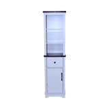 Narrow cabinet,Bathroom Storage Cabinet, Farmhouse Storage Cabinet with Adjustable Shelves & Storage W1412P271793