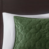 3 Piece Velvet Quilt Set Green King/Cal King B03597557