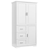 ZNTS Tall and Wide Storage Cabinet with Doors for Bathroom/Office, Three Drawers, White 17634715