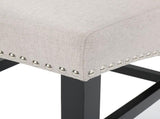 25" Contemporary Upholstered Counter Stools with Nailhead Trim , Wheat/Matte Black, Fabric N780P278314B