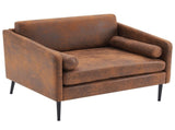 97*71*74cm 1.5 Seats Hot Stamping Cloth Surrounding Chair With Pillow Indoor Circle Chair Dark Brown 27920269