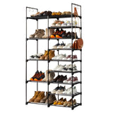 ZNTS FCH Double row 9 layers with handles Non-woven shoe rack Iron pipe + PP pad + plastic 61222220