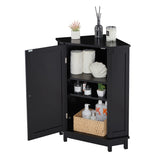 ZNTS Black Bathroom Cabinet Triangle Corner Storage Cabinet with Adjustable Shelf Modern Style MDF Board N725P172615B