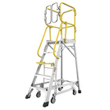 5 Step 375lbs Aluminum Rolling Platform Ladder W2529P251558
