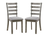 ZNTS Gray Color Dining Chairs Padded Seat Set of 2pc Side Chair Ladder Back Kitchen Dining Room B011P246316