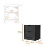 Dillon 2 Drawers Nightstand, Bedside Table with Storage B128P148695