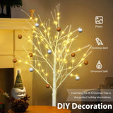 Set of Lighted Birch Tree, 4FT 48 LED/5FT 72 LED/6FT 96 LED Artificial Tree with Warm White Lights, 97359172