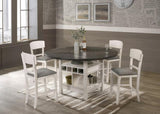 2pc Transitional Upholstered Counter Height Dining Chair Bar Stools Chalk Gray Finish Wooden B011P148062