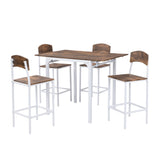 TOPMAX Farmhouse 5-piece Counter Height Drop Leaf Dining Table Set with Dining Chairs for 4,White WF290233AAK