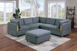 Living Room Furniture Armless Chair Steel Color Dorris Fabric 1pc Cushion Armless Chair Wooden Deco B01147402