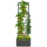 Grey galvanized planter box with rattan holder 24 "x 24" x 11.75" 80864367
