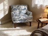 Accent Chair, Floral Upholstery, Nailhead Trim, Solid Wood Legs, Farmhouse Style, Armchair, Blue and 76208680