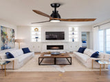 52 inch indoor black ceiling fan with LED light W1367P146433