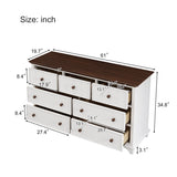 Wooden Captain Seven-Drawer Dresser for Bedroom, Living Room, Kids' Room, WhiteWalnut WF317050AAK