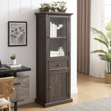 Tall Storage Cabinet, Freestanding Cabinet Glass Door and Shelves, Sideboard cabinet, Cabinet W2275P206603