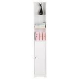 ZNTS FCH One Door & Three Layers Bathroom Cabinet White 99595390