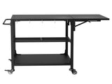 Outdoor Grill Table for Big Green Egg Style BBQ, Heavy Duty Metal Cart Prep Table with Wheels, 09927084