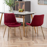 Aufurr Modern Velvet Dining Chair, Set of 2, Red T2574P164539