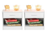 1-Drawer Bedside Table with Open Space 2pcs Particleboard with Textured Melamine Surface 99731564