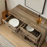 Farmhouse Buffet Cabinet with Storage Sideboard with 2 Drawers, Wine Bar Cabinet with Removable Wine W2275P149109