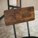Pub High Dining Table 7 Piece Set, Industrial Style Pub Table, 6 PU Leather Bar Chairs for Kitchen W1668P193691