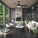 Smart 48 in. integrated LED Balck Ceiling Fan with Remote Contorl and Plywood Blades W1367P182810