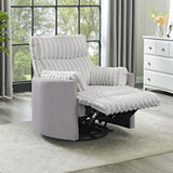 Bocaton Wide Wale Corduroy Upholstery Manual Recliner, Gray T2574P245445