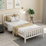 Wood Platform Bed Twin Bed Frame Panel Bed Mattress Foundation Sleigh Bed with WF192434AAK