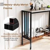 Modern Industrial Console Table - 2-Tier Design, Sintered Stone Tabletop with Anti-Slip Bumpers, 95020165
