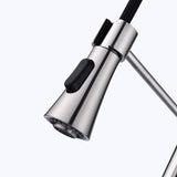 Commercial Modern Single Handle Spring High Arc Kitchen Faucet Brushed Nickel JYD0674BN