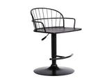 Drawe Adjustable Black Wood and Metal Barstool B2736P511302
