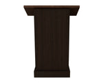 Wood Podium Stand, 44" Tall Wooden Lectern with Mic Stand Space, sliding shelf with cup holder and W1120P330144
